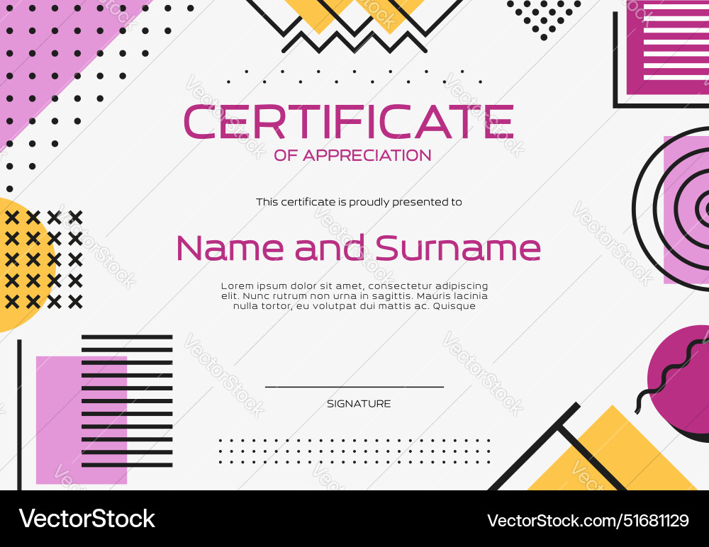 Geometric Certificate Background Vector Image