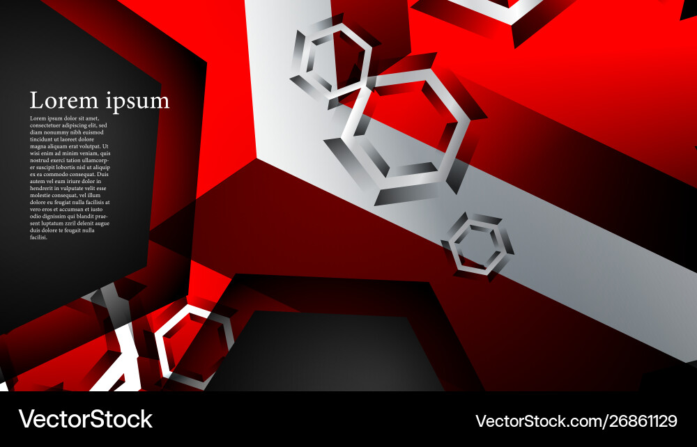 Hexagon overlaps and red color for background Hexagon overlaps and red color for background vector image