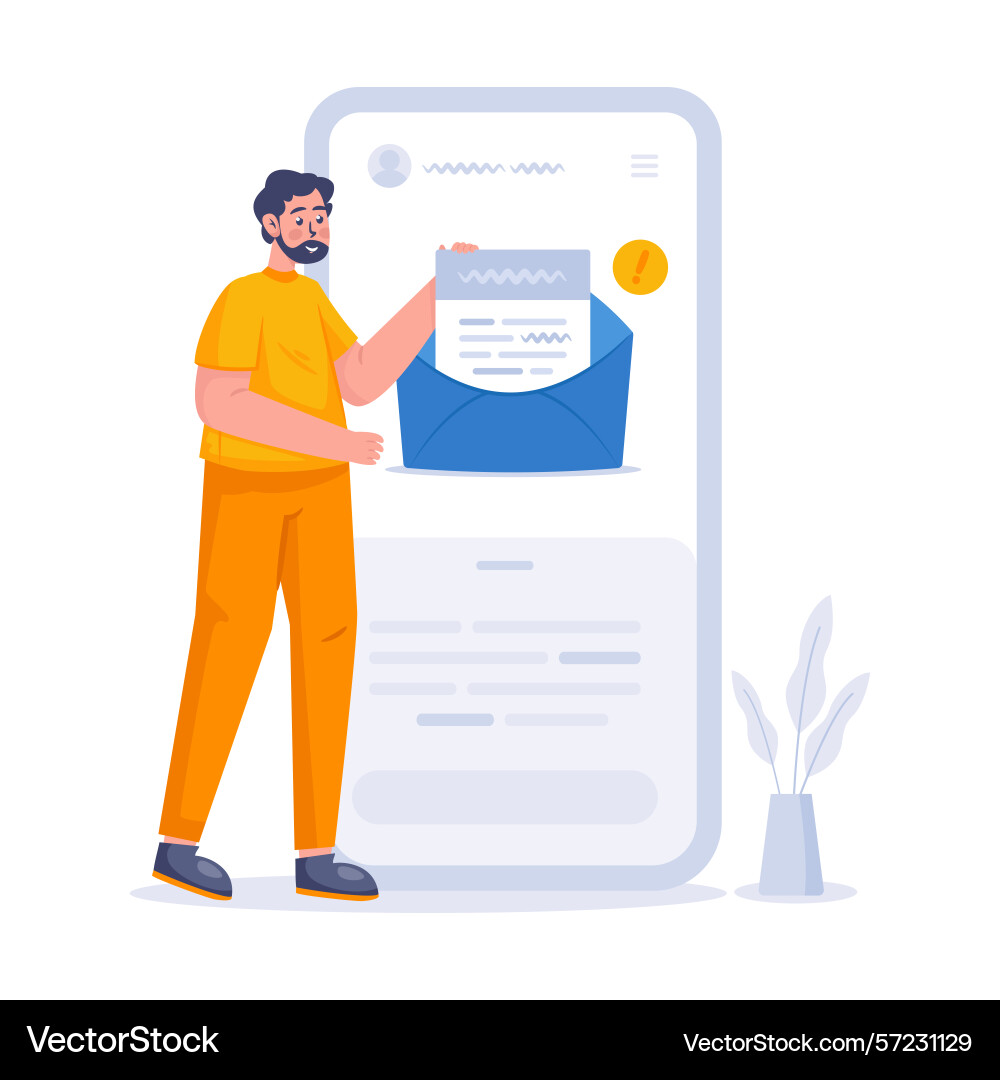Incoming inbox email notification Incoming inbox email notification vector image