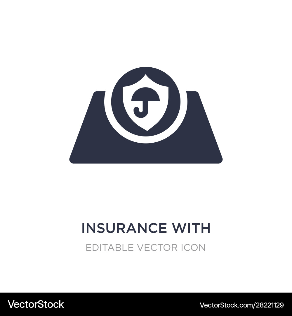 Insurance with a button icon on white background Vector Image
