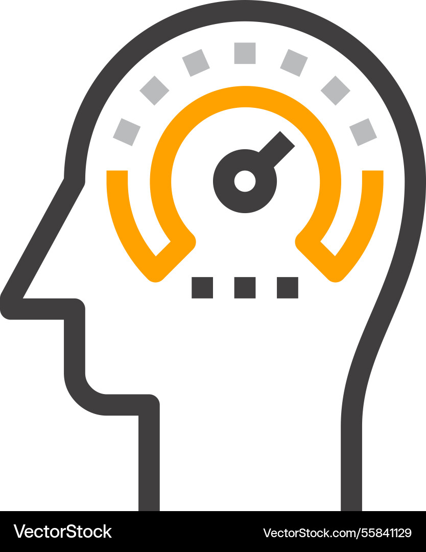 Mind performance flat line web icon concept Mind performance flat line web icon concept Vector Image
