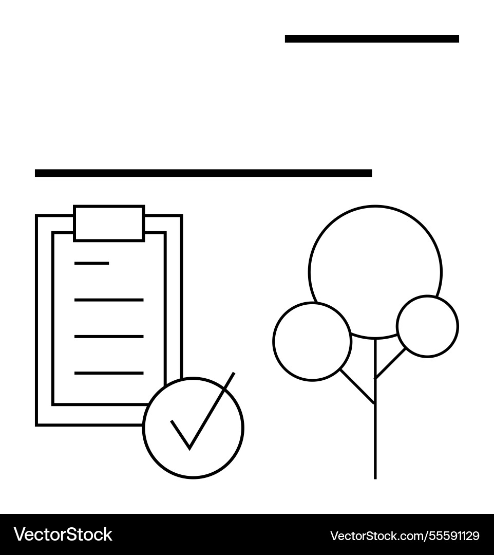 Minimalist checklist with tree outline vector image