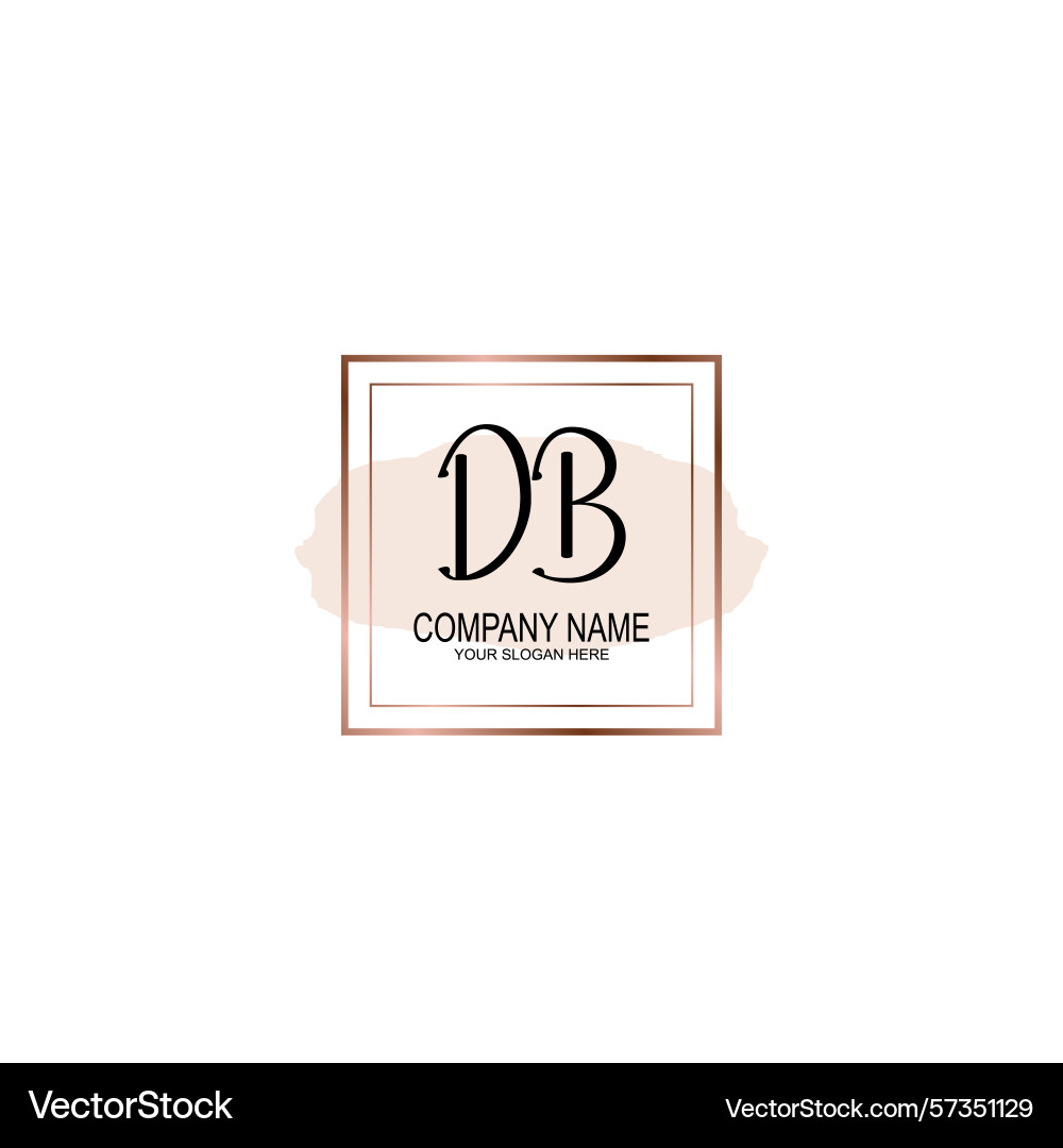 Minimalist handwritten db initial logos with soft Minimalist handwritten db initial logos with soft vector image