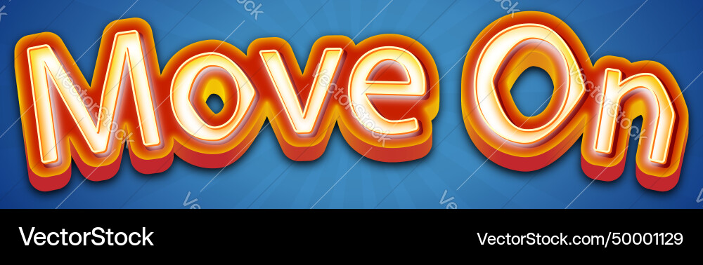 Move on text effect editable vector image
