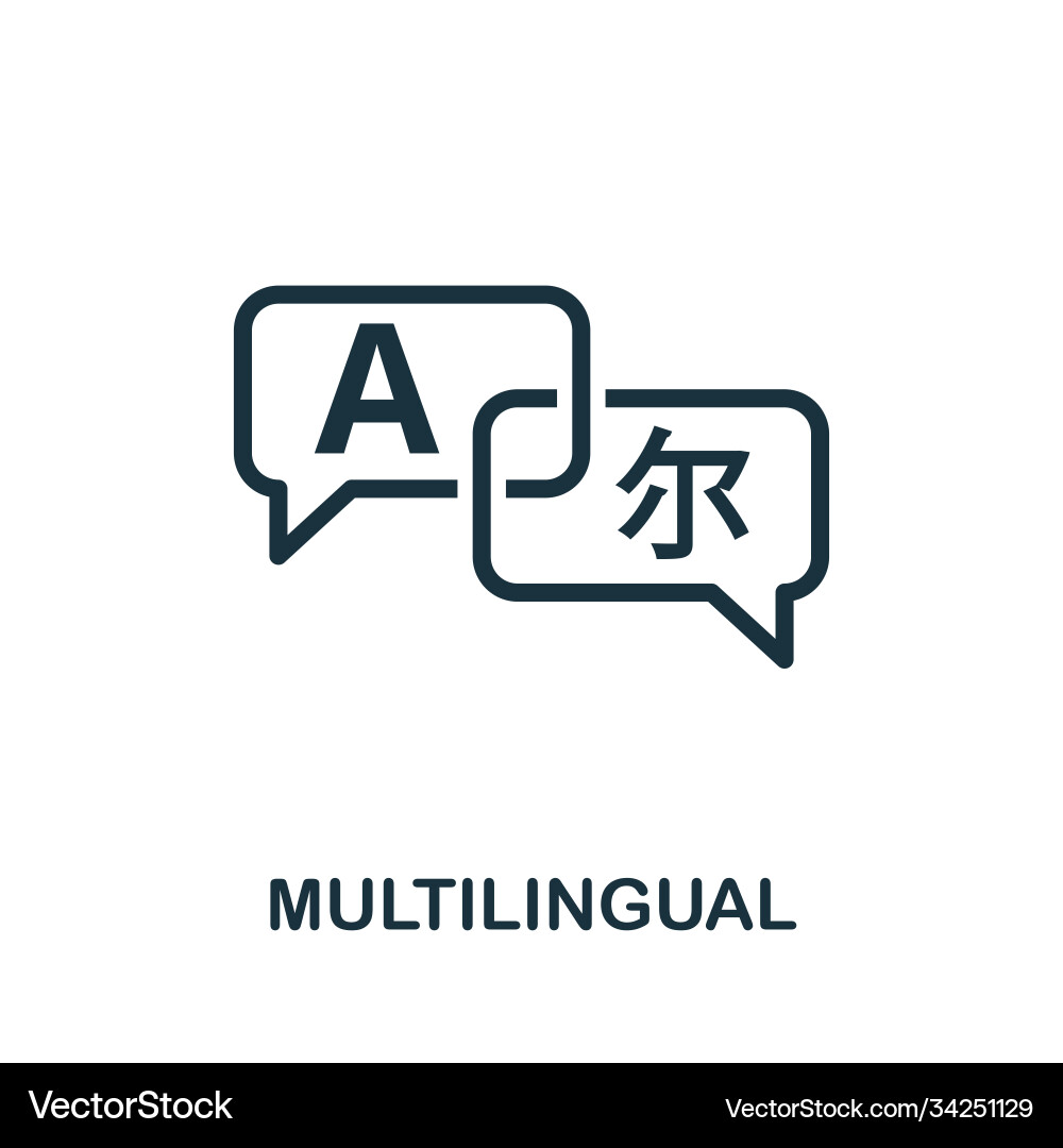 Multilingual icon simple element from life skills Multilingual icon simple element from life skills vector image