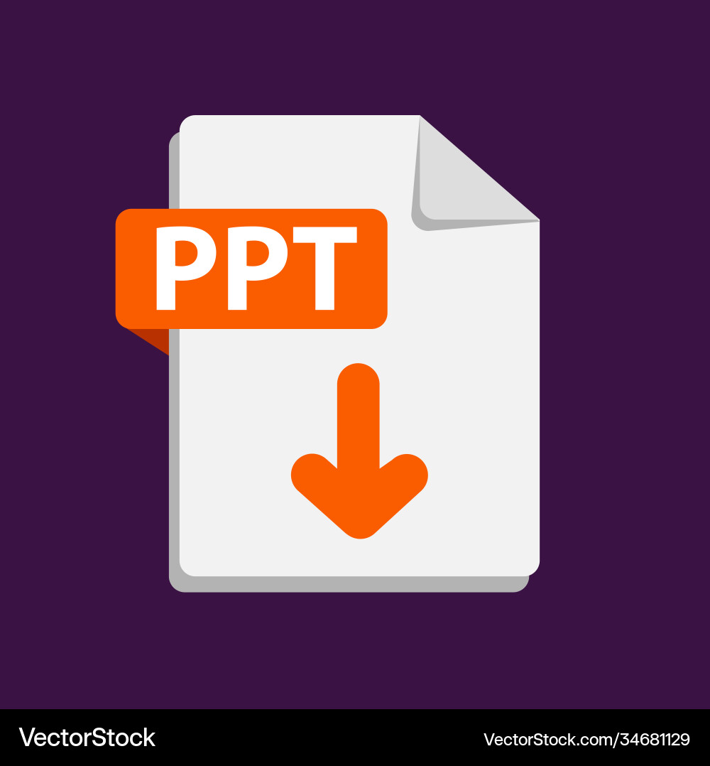 Orange icon ppt file format extensions vector image