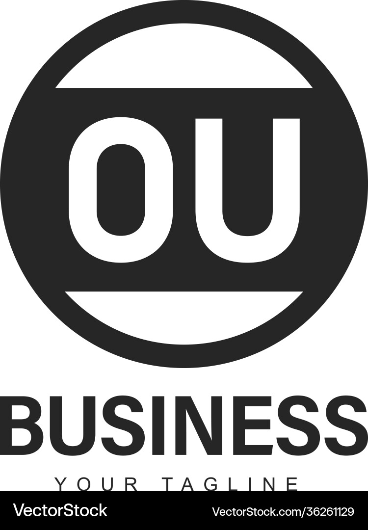 Ou initial a logo design with abstract style Vector Image