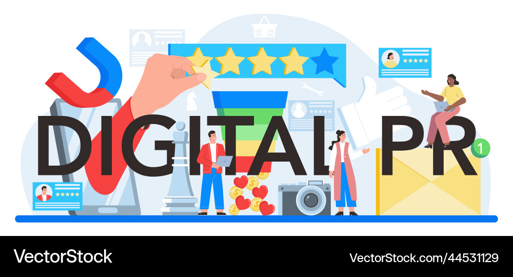 Public relations typographic header idea Public relations typographic header idea vector image