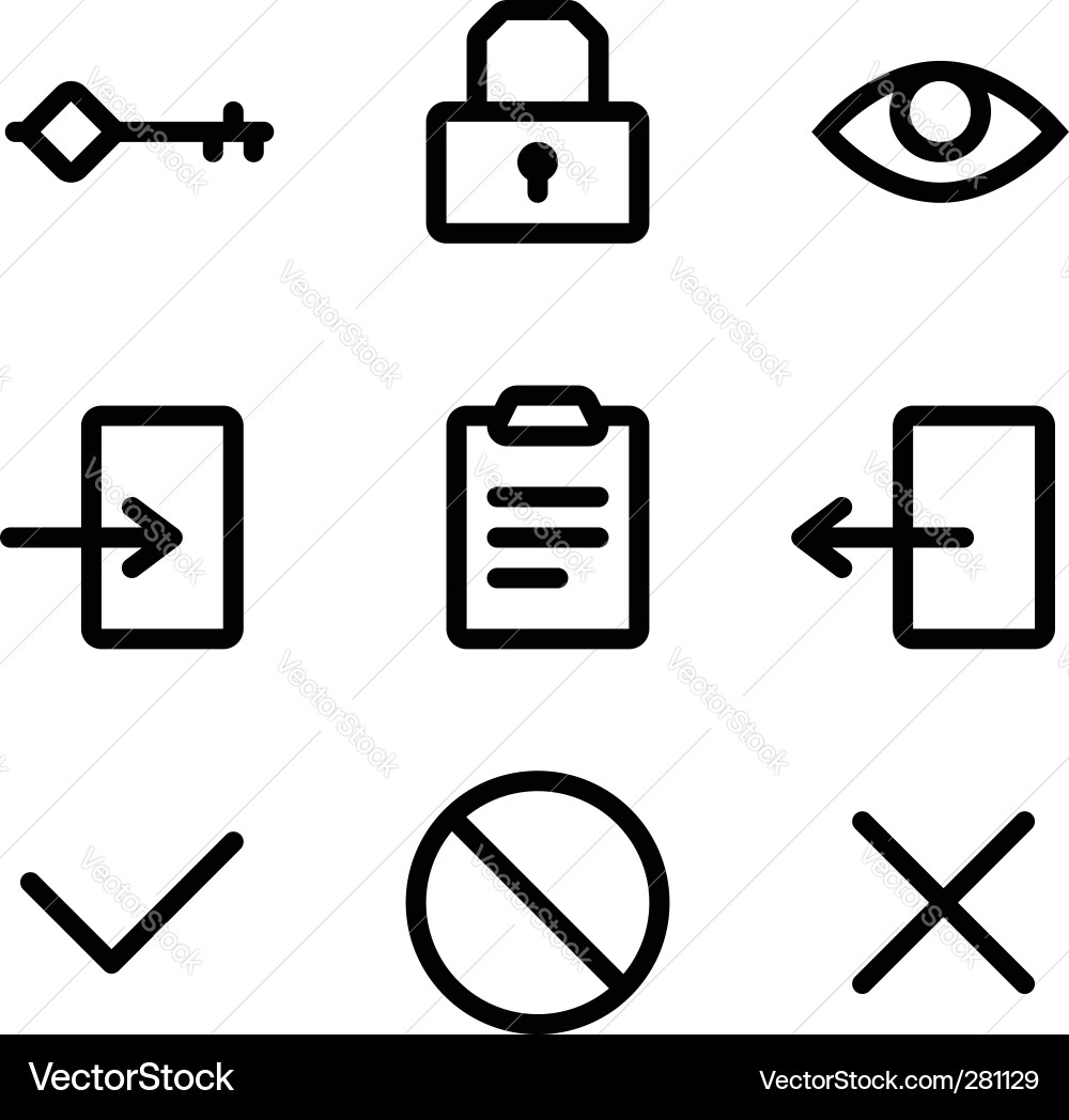 Security Icons - Authentication & Authorization Vector Image
