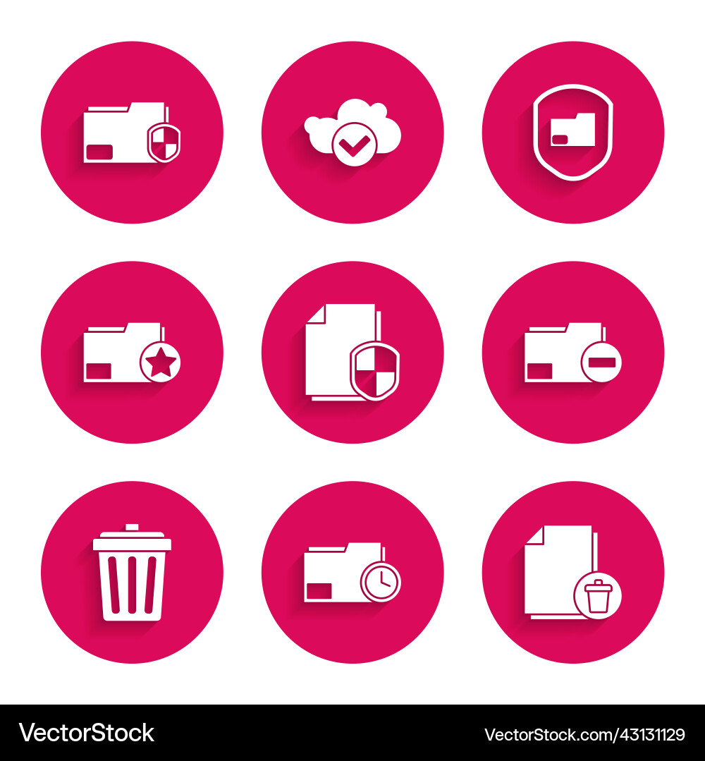 Set document protection concept folder with clock Set document protection concept folder with clock vector image