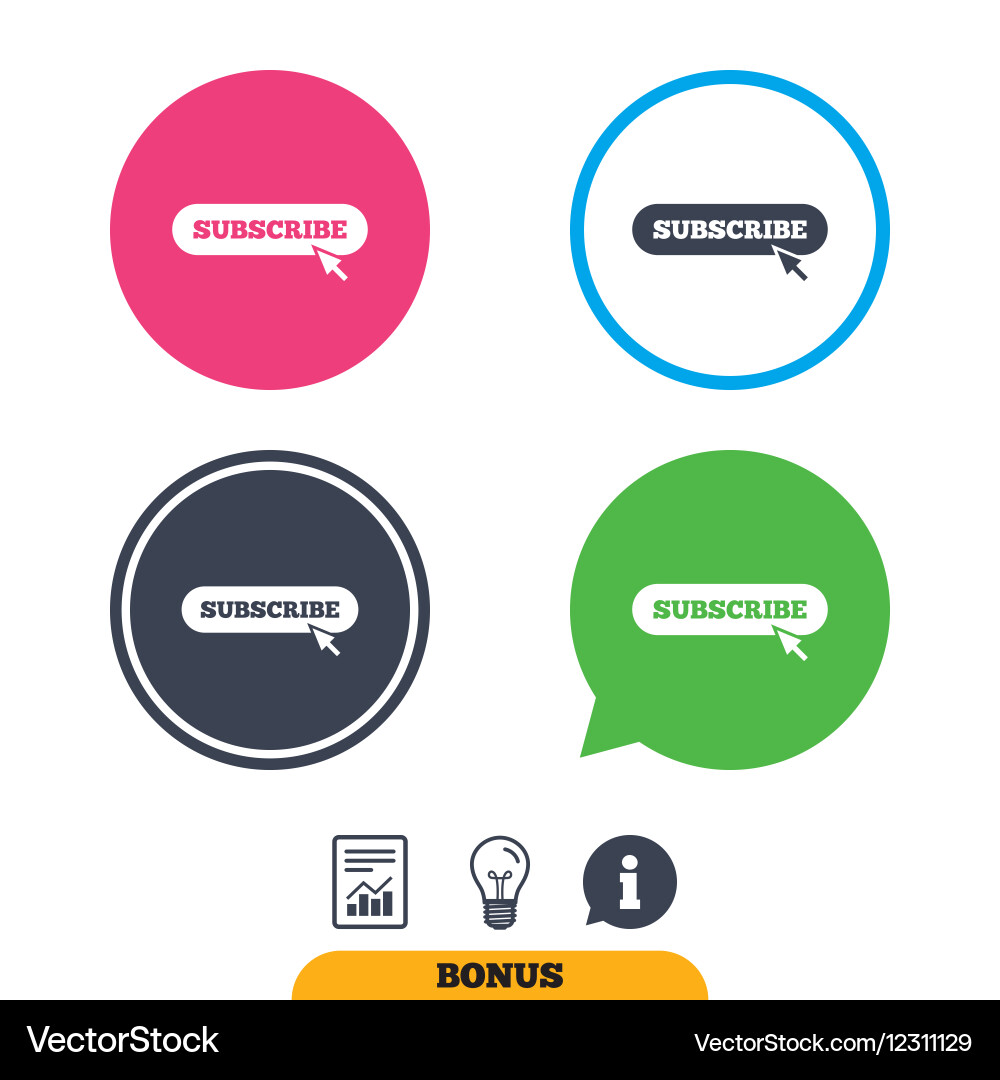 Subscribe with cursor pointer icon membership Vector Image