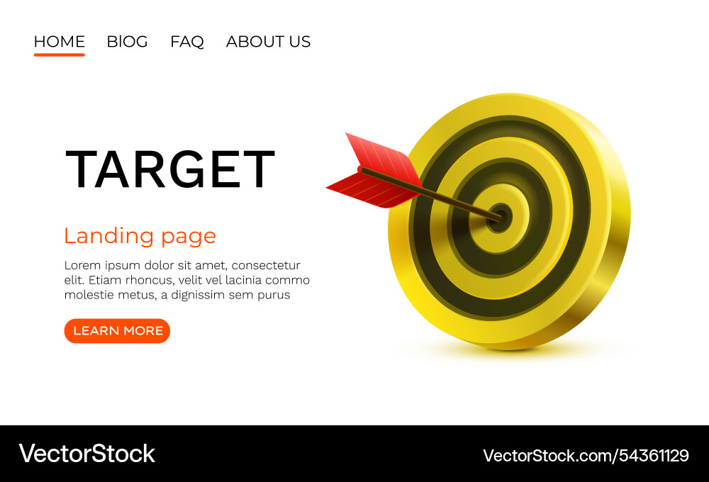 Target and arrow 3d object on white background Target and arrow 3d object on white background vector image