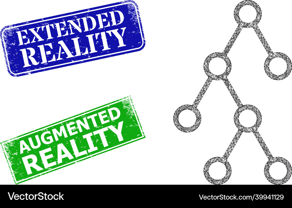 Textured extended reality seals and triangular Textured extended reality seals and triangular vector image