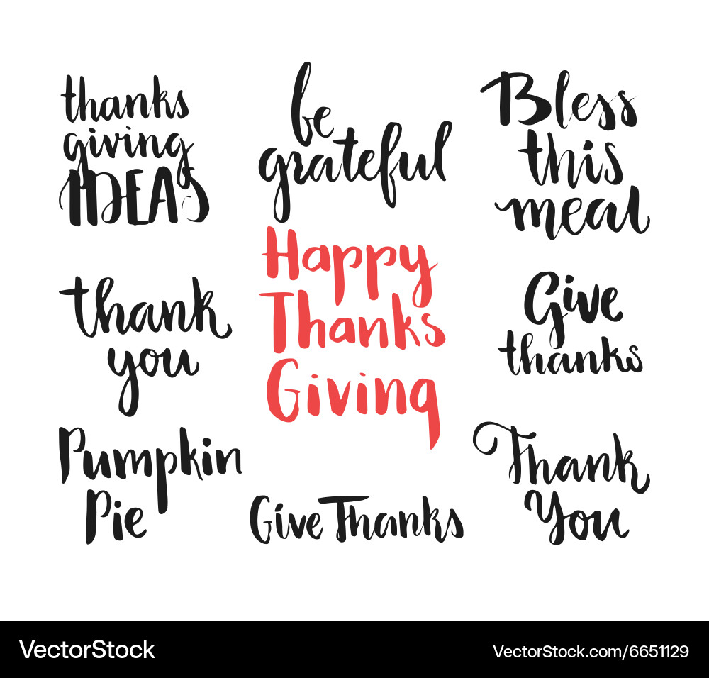 Thanksgiving lettering Vector Image