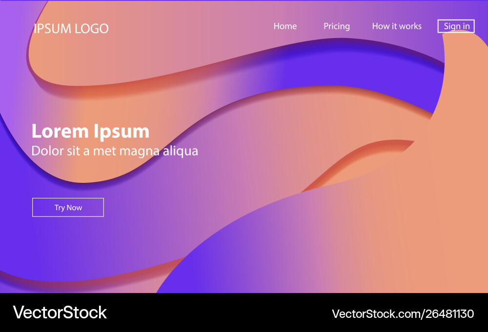 Abstract fluid background design landing page Vector Image