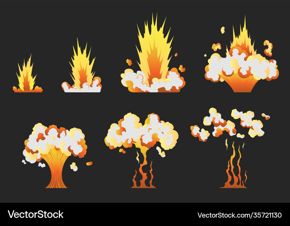 Animation for game explosion effect Animation for game explosion effect vector image