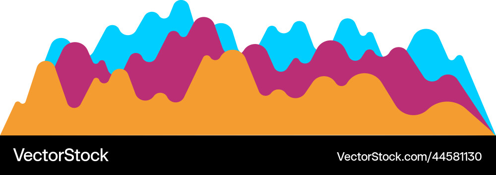 Color wave shape chart sound volume form Color wave shape chart sound volume form vector image