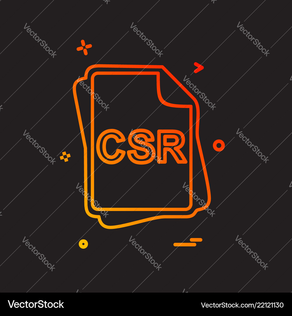 Csr file type icon design Vector Image