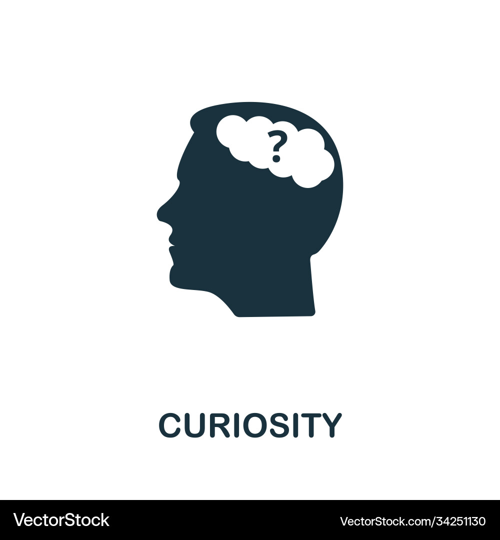 Curiosity icon simple element from life skills Curiosity icon simple element from life skills vector image