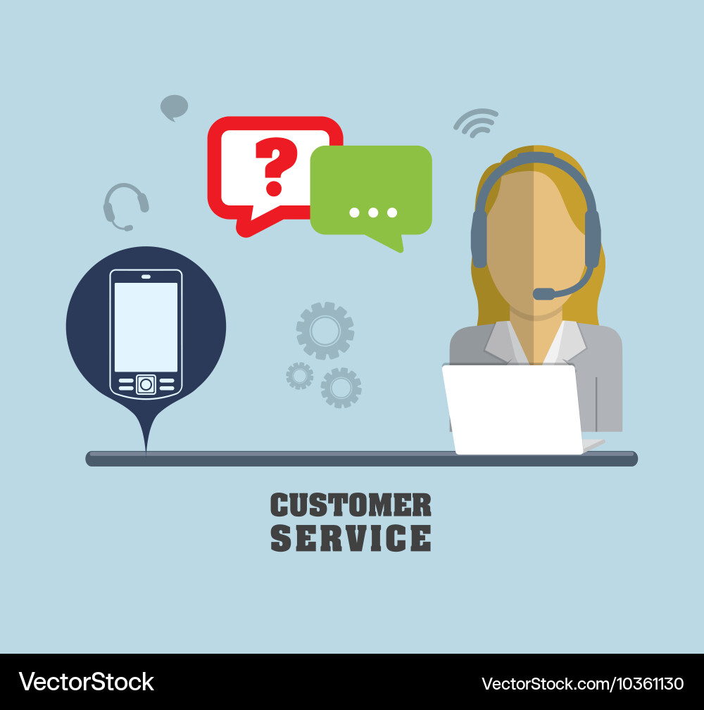 Customer service technical icon set vector image