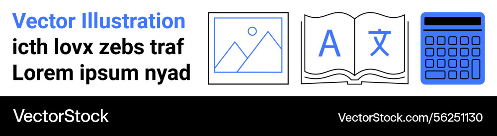 Educational topics highlighted with image Educational topics highlighted with image vector image