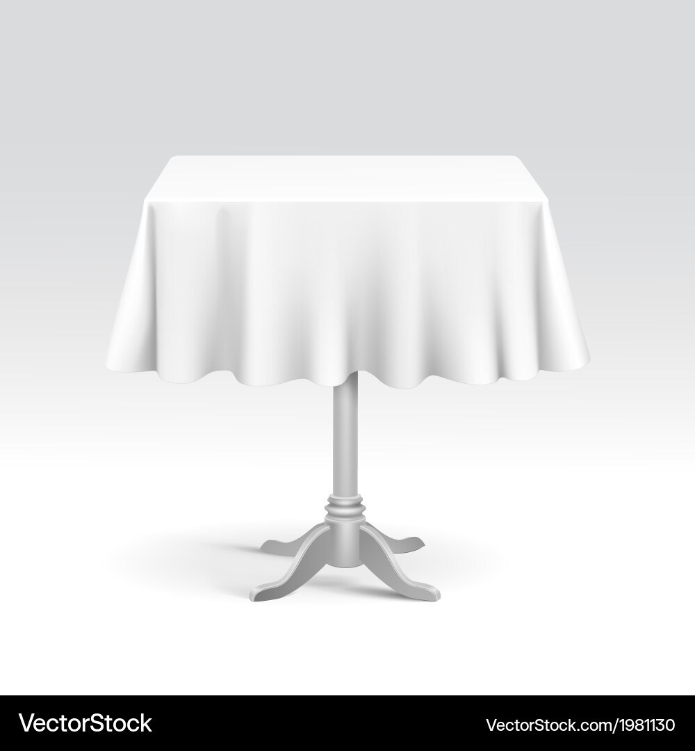 Empty square table with tablecloth vector image