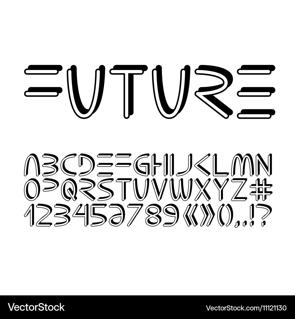Futuristic minimalistic alphabet Vector Image