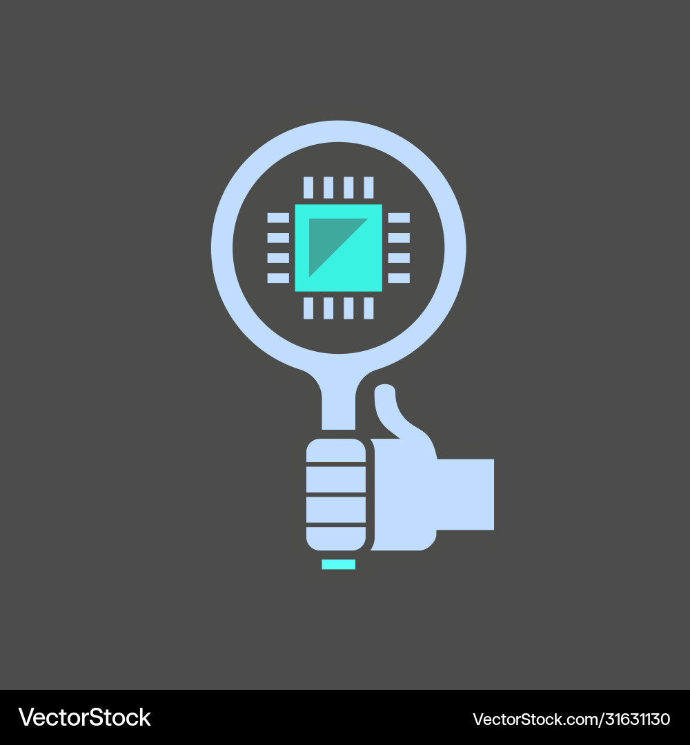 Microchip testing icon Microchip testing icon vector image