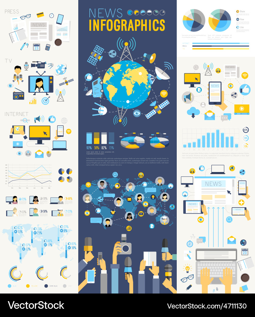 News & Data Infographic Set Vector Image