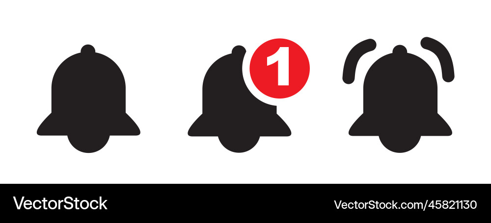 Notification bell icon for incoming inbox message Notification bell icon for incoming inbox message vector image