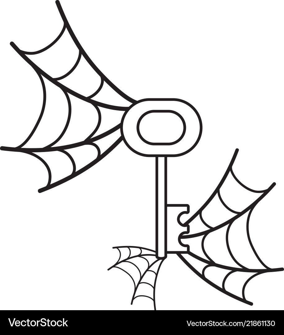 Outline mysteriöse Schlüsselobjekt mit Spinnweb-Stil Outline mysteriöse Schlüsselobjekt mit Spinnweb-Stil vektorbild