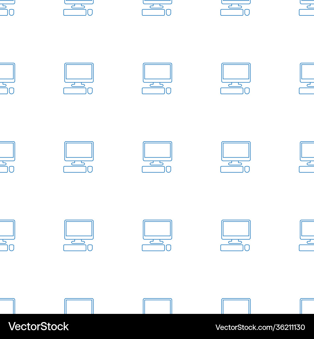 Pointer on display icon pattern seamless white Vector Image