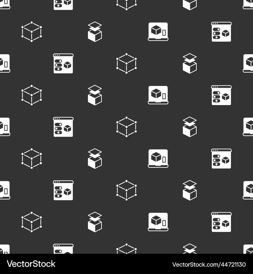 Set 3d printer isometric cube and layers Vector Image