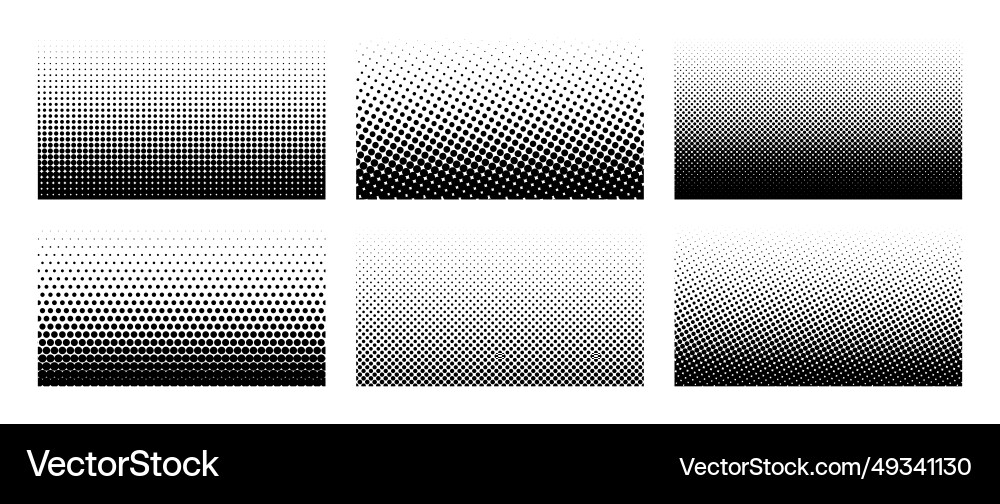 Set of horizontal halftone gradient backgrounds Set of horizontal halftone gradient backgrounds vector image
