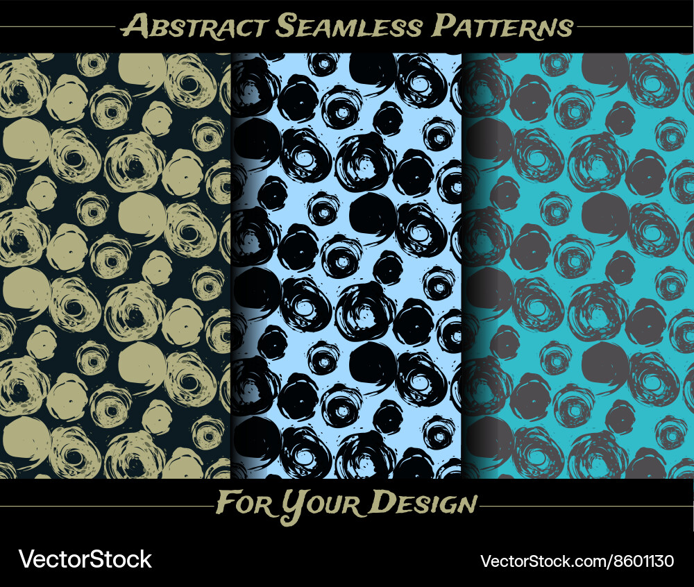 Set of seamless pattern ink blots Vector Image