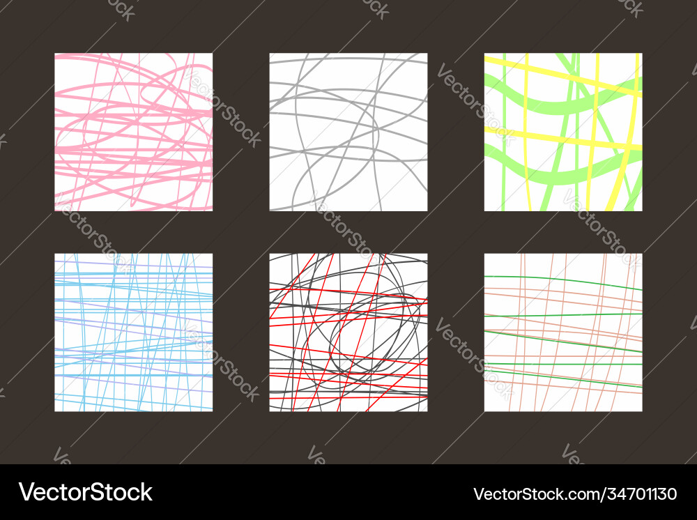 Set square templates with chaotic curved lines Set square templates with chaotic curved lines Vector Image