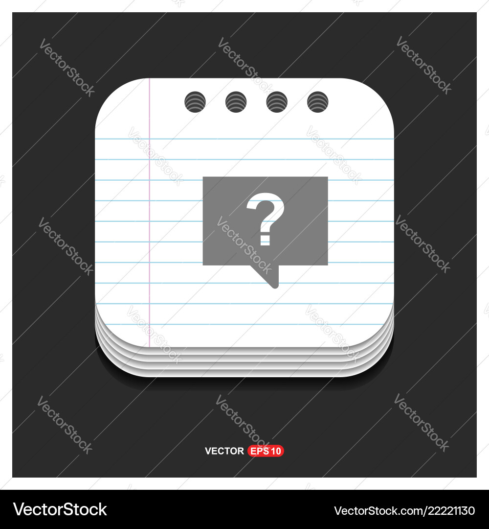 Speech bubble icon gray on notepad style vector image