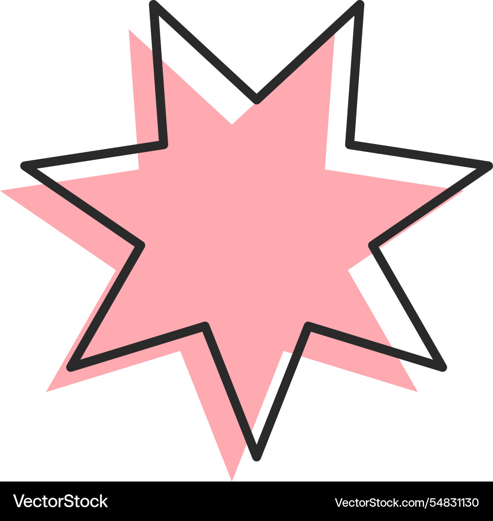 Star shape groovy minimal element vector image