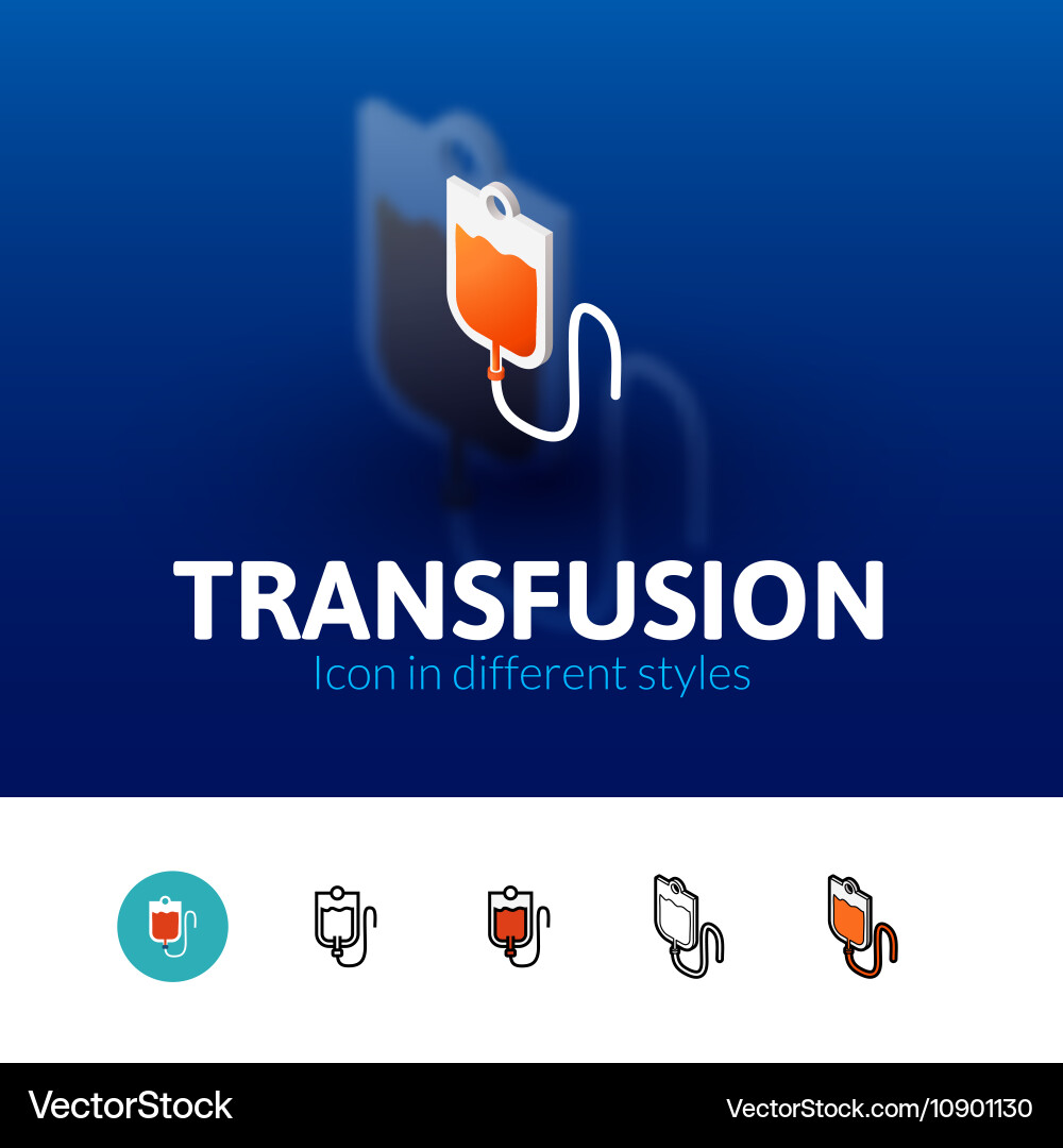 Transfusion icon in different style Vector Image