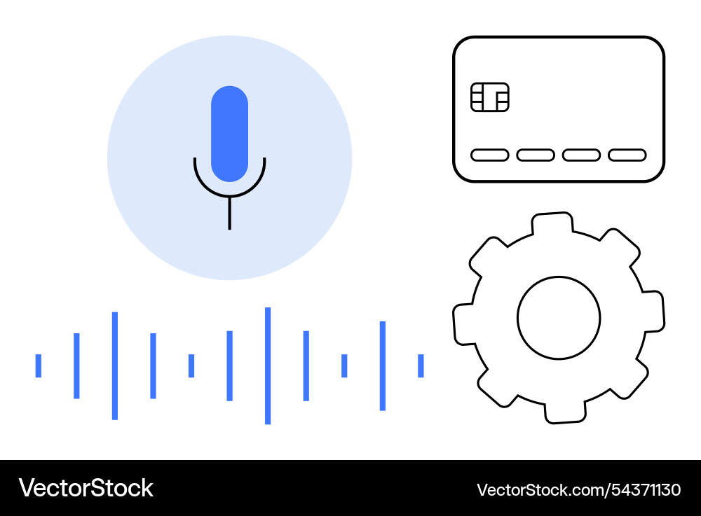 Voice command technology integrating with payment Voice command technology integrating with payment vector image