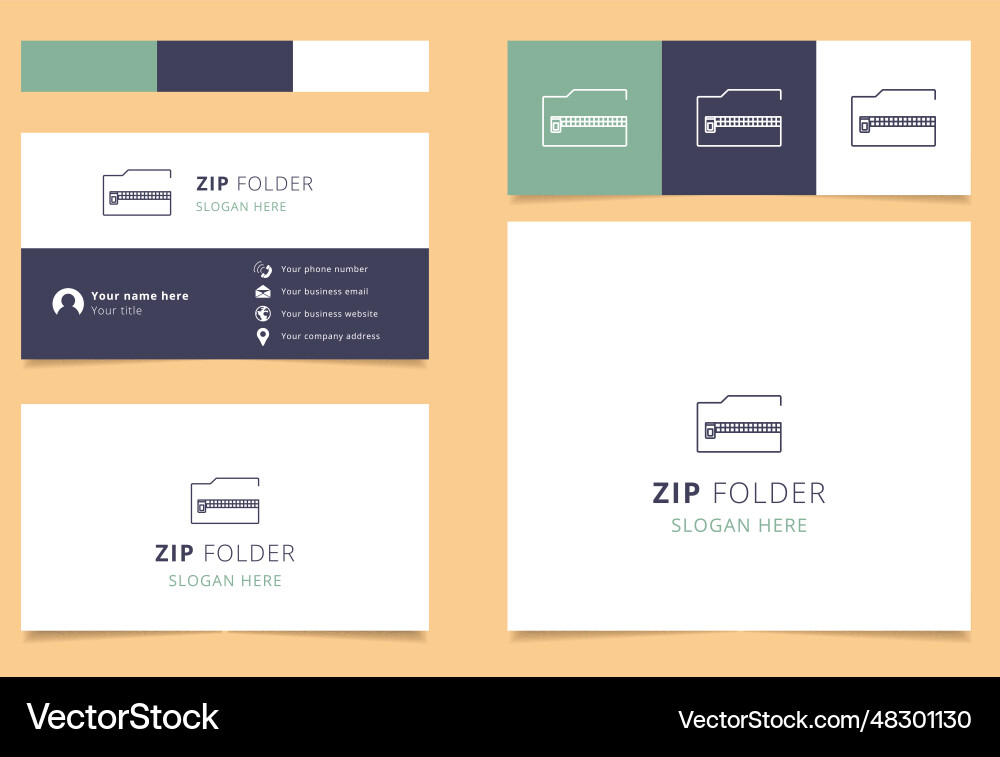 Zip folder logo design with editable slogan Zip folder logo design with editable slogan vector image