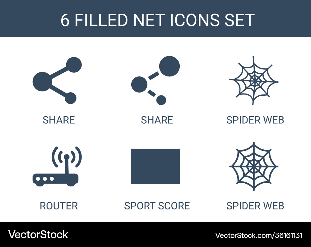6 net icons 6 net icons vector image