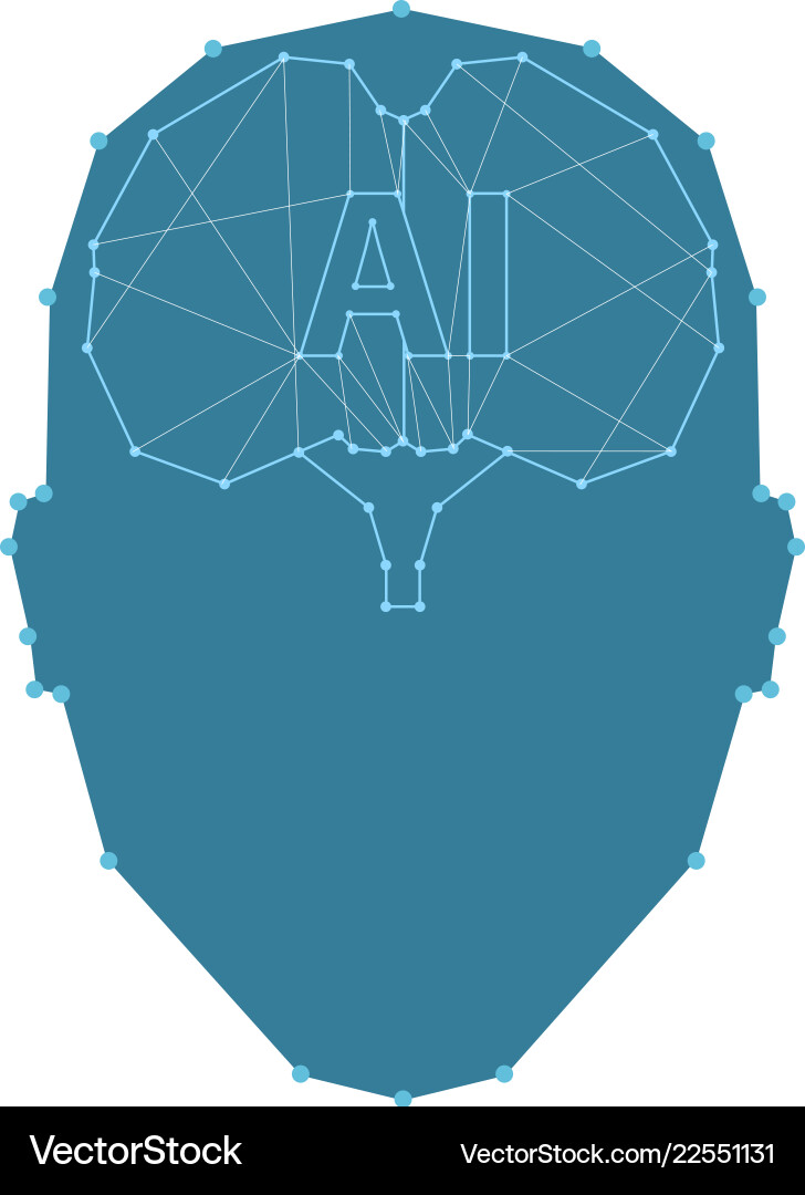 Abstract network ai brain Vector Image