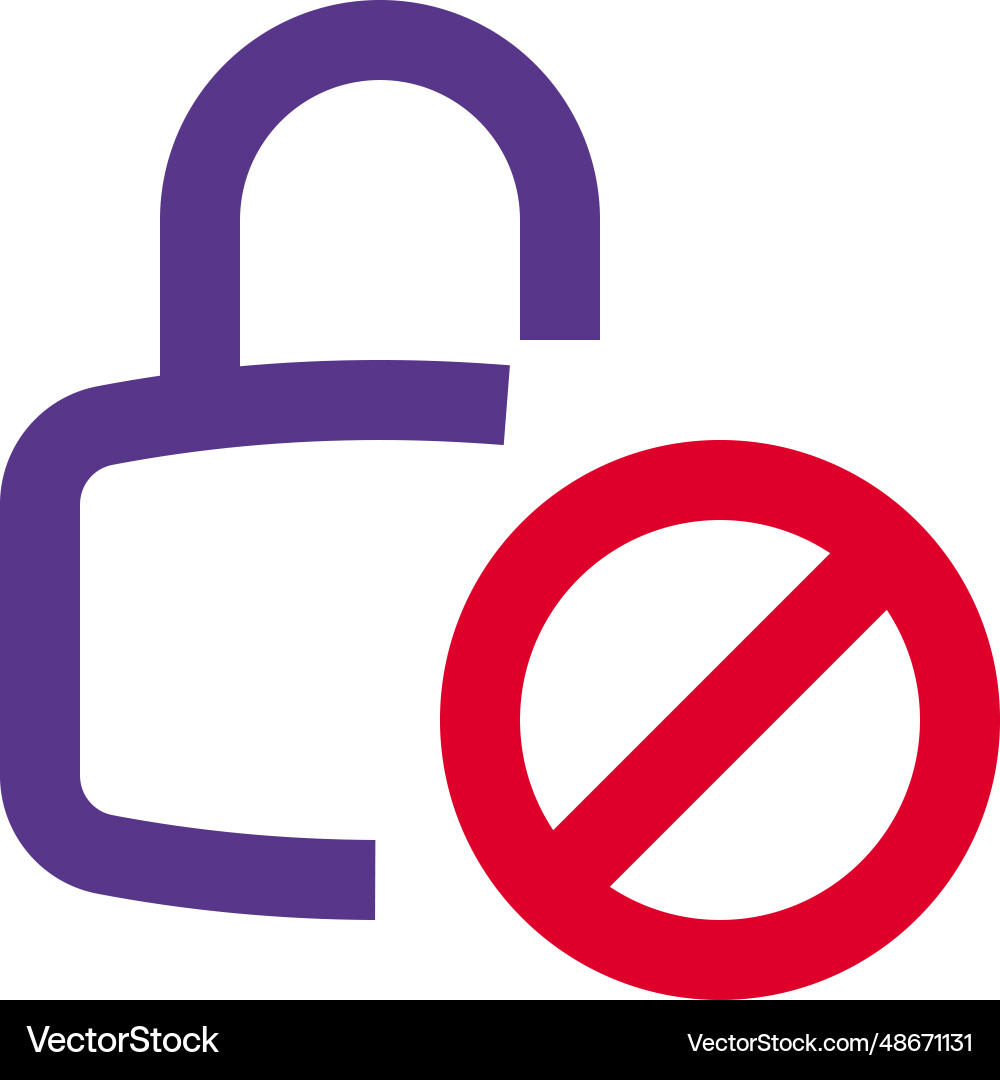 Ban the usage of padlock for time being vector image