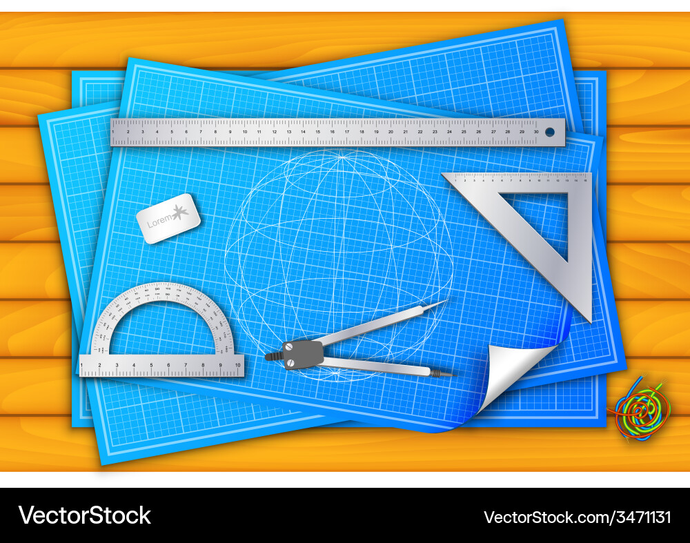 Blueprint Sketching Background vector image