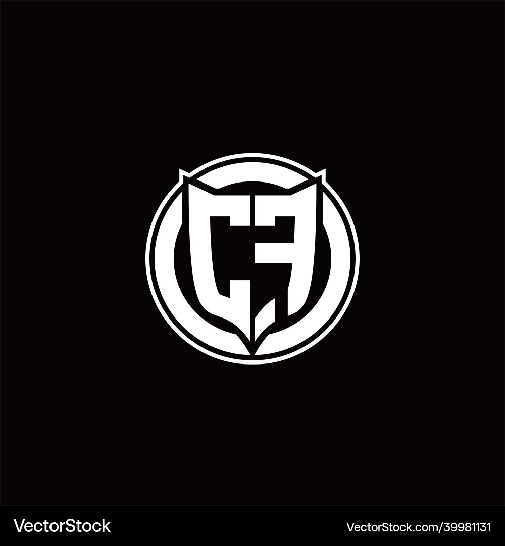 Cf logo monogram with shield and circluar shape Cf logo monogram with shield and circluar shape Vector Image