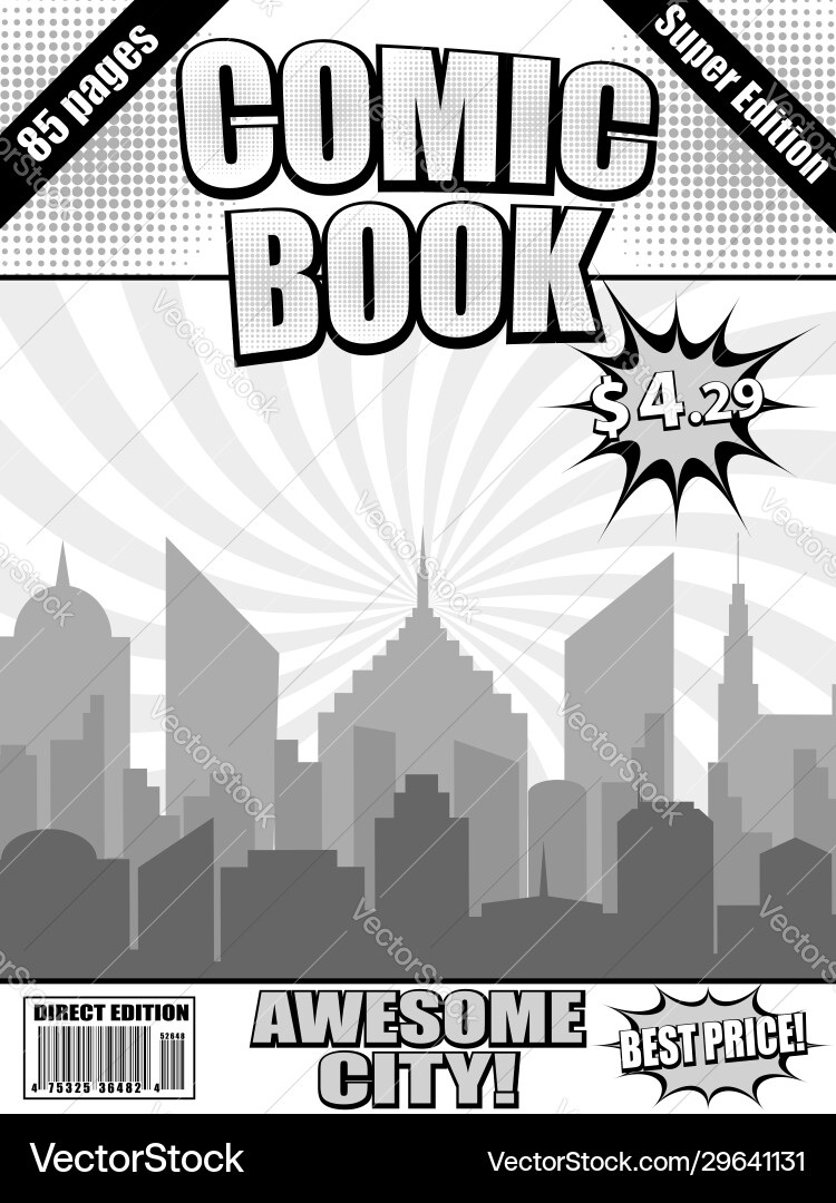 Comic-Buch monochrom Abdeckung Vorlage Comic-Buch monochrom Abdeckung Vorlage vektorbild