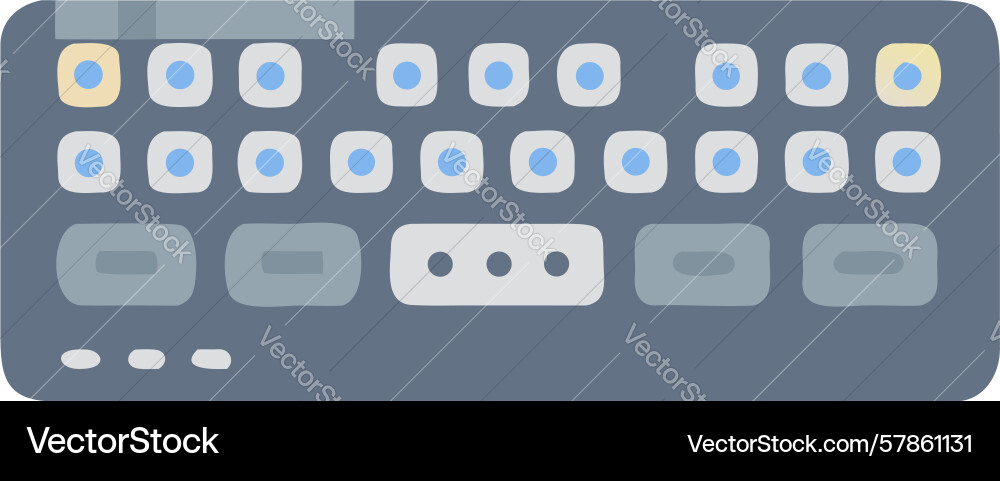 Compact qwerty keyboard with rounded keys in flat vector image