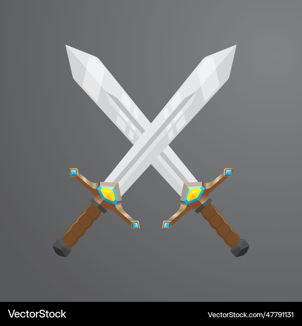 Crossed sword element concept design template Crossed sword element concept design template Vector Image