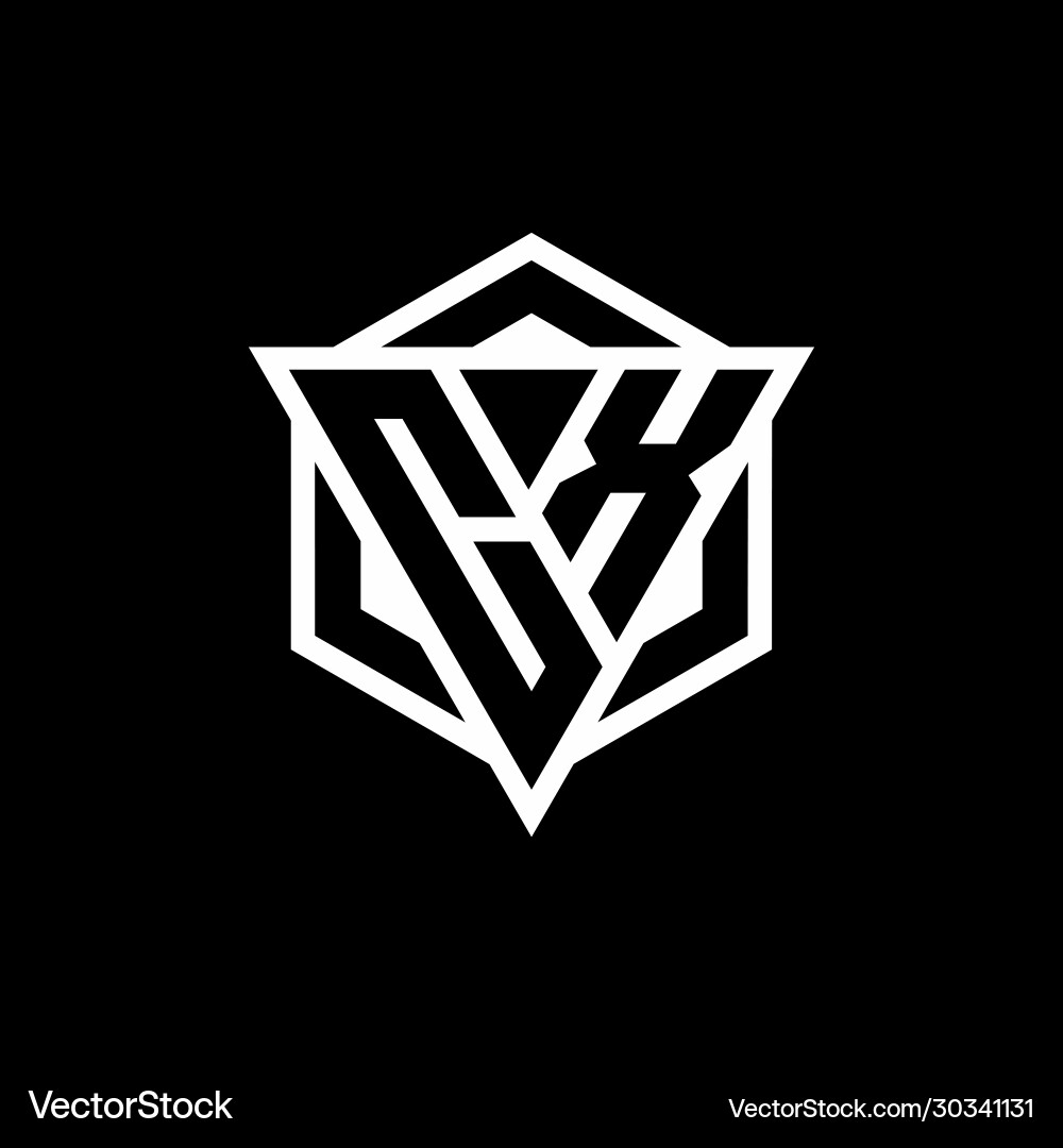 Cx logo monogram with triangle and hexagon shape Vector Image